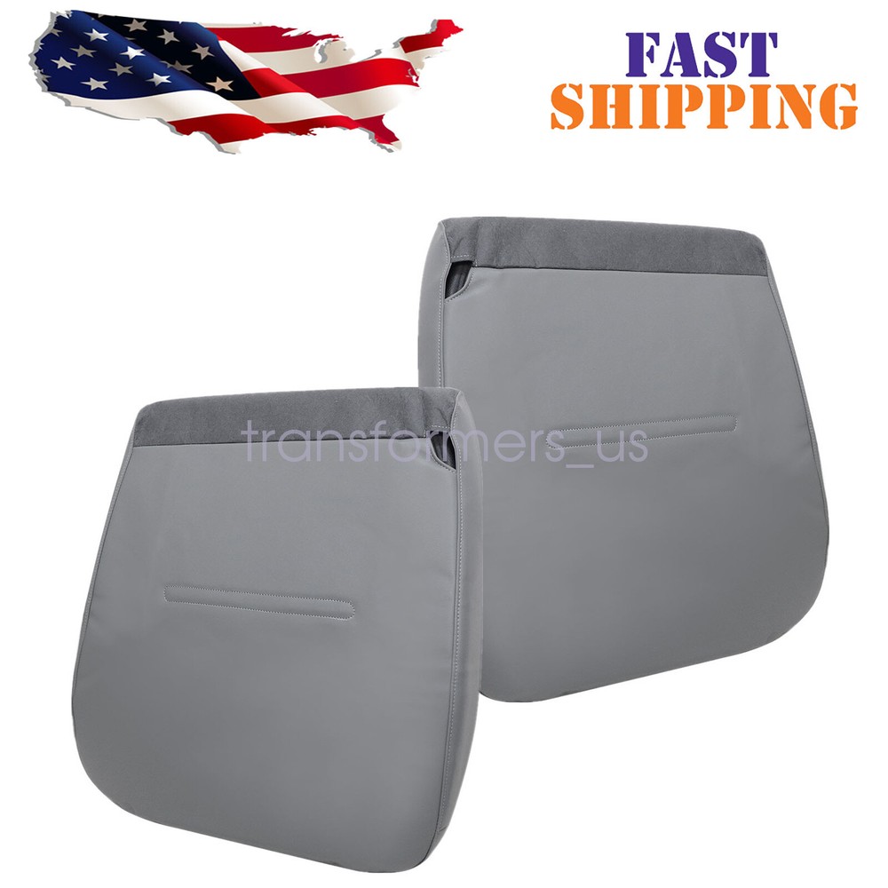Gray Leather Bottom Seat Cover for 2001-2007 Ford F-350 Driver & Passenger