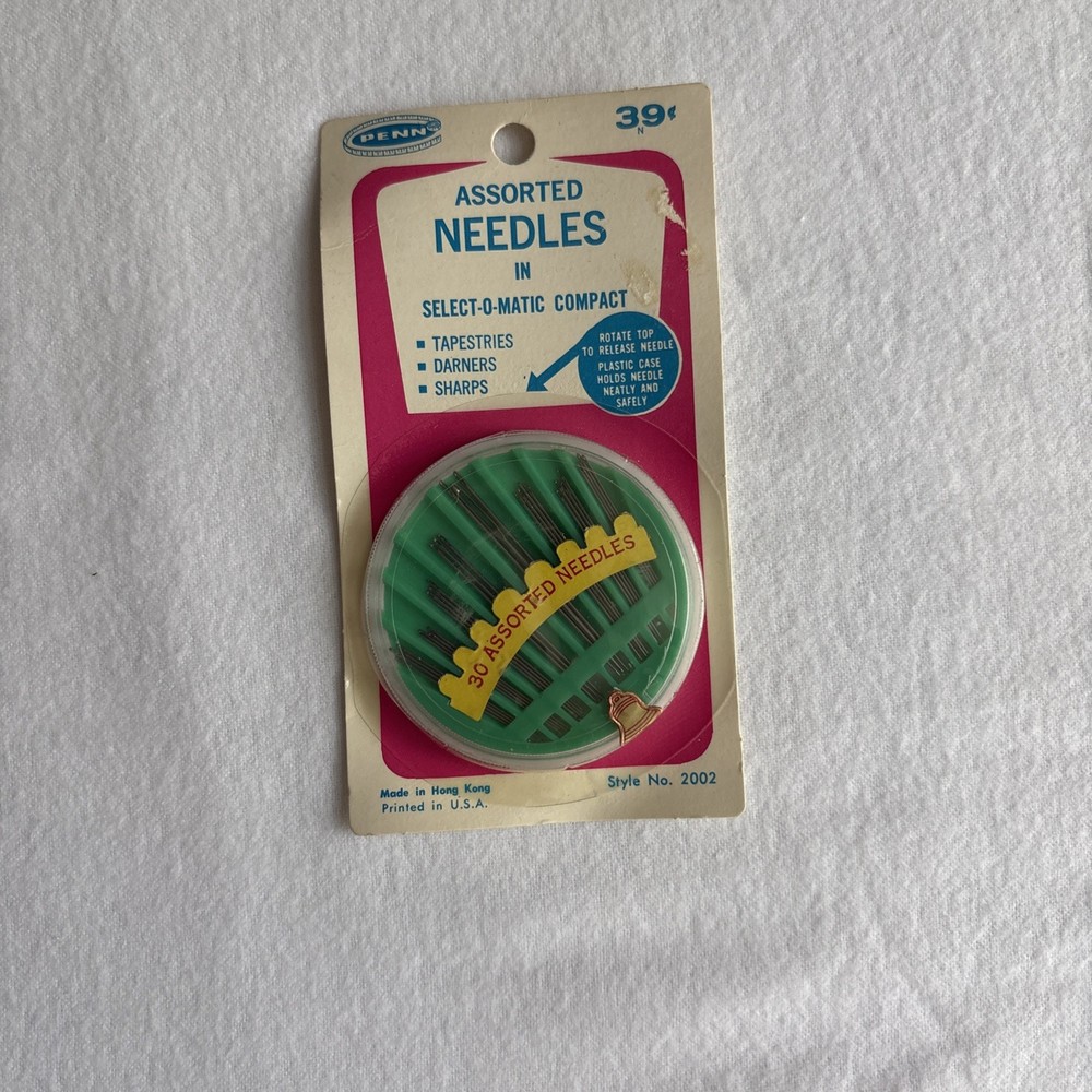Penn Assorted Sewing Needles in Select-O-Matic Case, 30 Count Vintage NOS  #2002