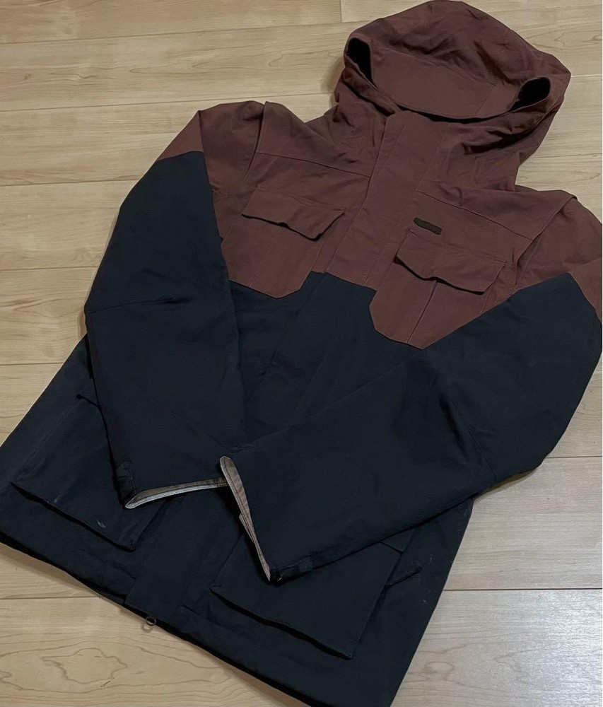 Volcom Snowboard Jacket Mens Size S Brown Black