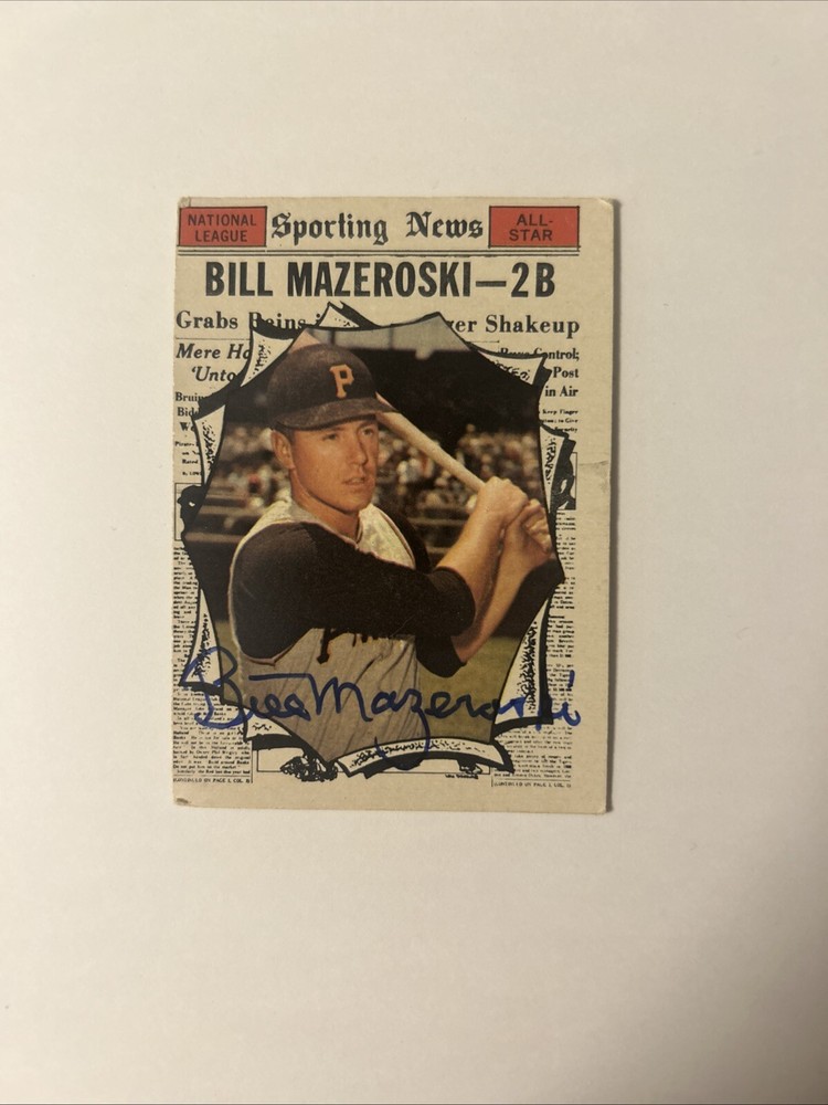 Autographed 1961 Topps Bill Mazeroski Pittsburgh Pirates #571 #6