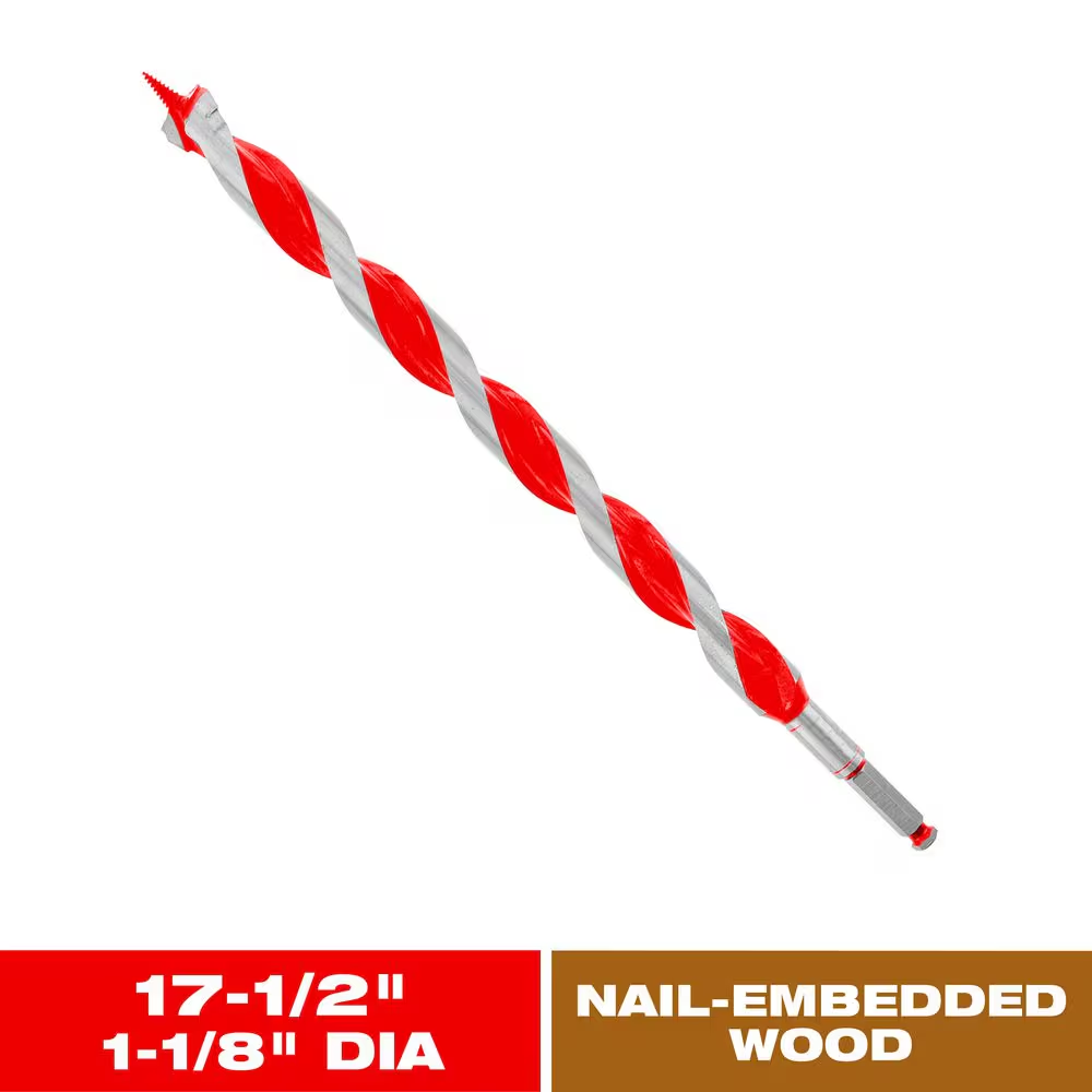 1-1/8 In. X 17-1/2 In. High Speed Steel Auger Bit | Diablo Wood Back Oem #