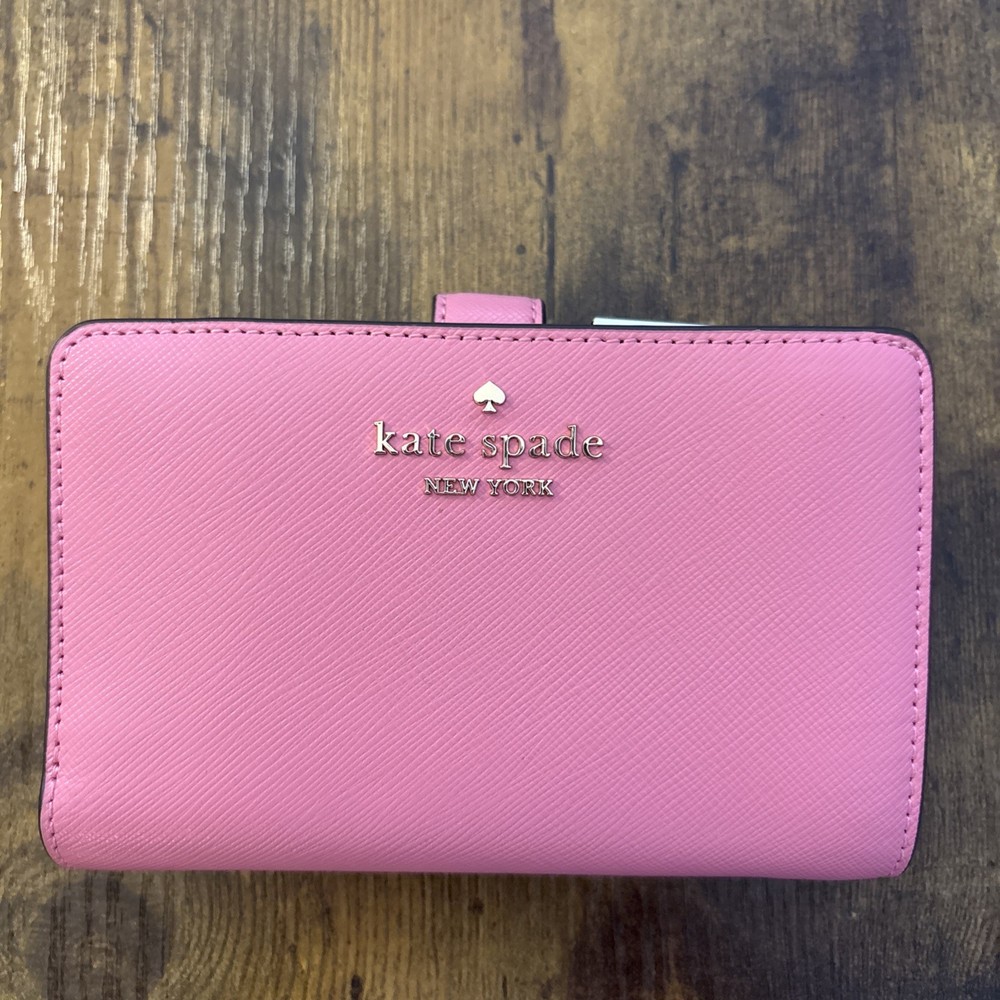 NWT Kate Spade New York Madison Medium Compact Bifold Wallet Blossom Pink