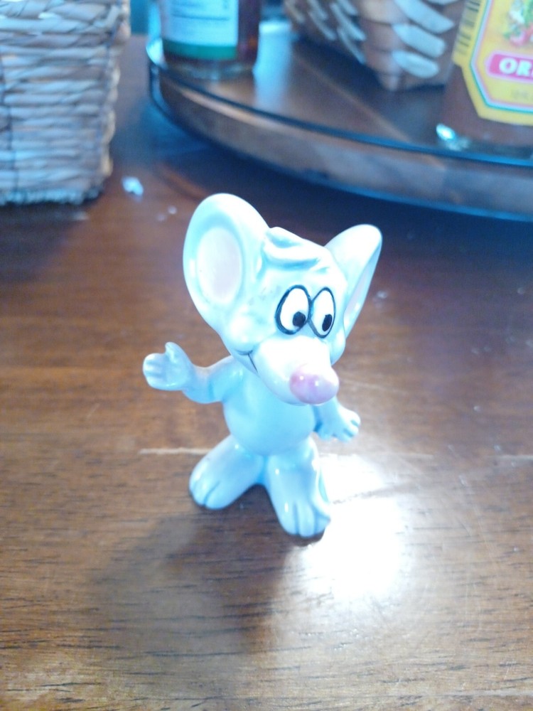 Vintage Porcelain Mouse Figurine Hand Painted Papel California Made In Japan