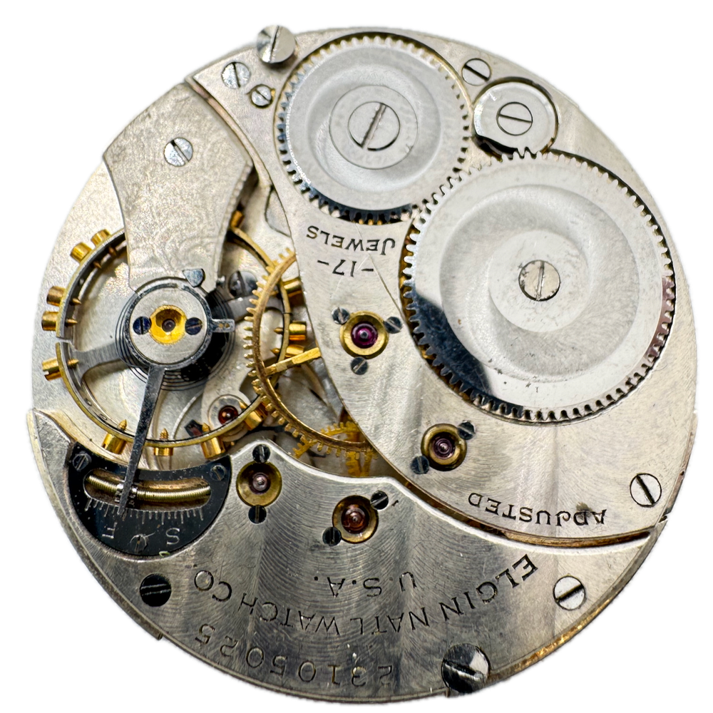 1921 Elgin 17 Jewel Antique Mechanical Pocket Watch Movement 384 USA 12s