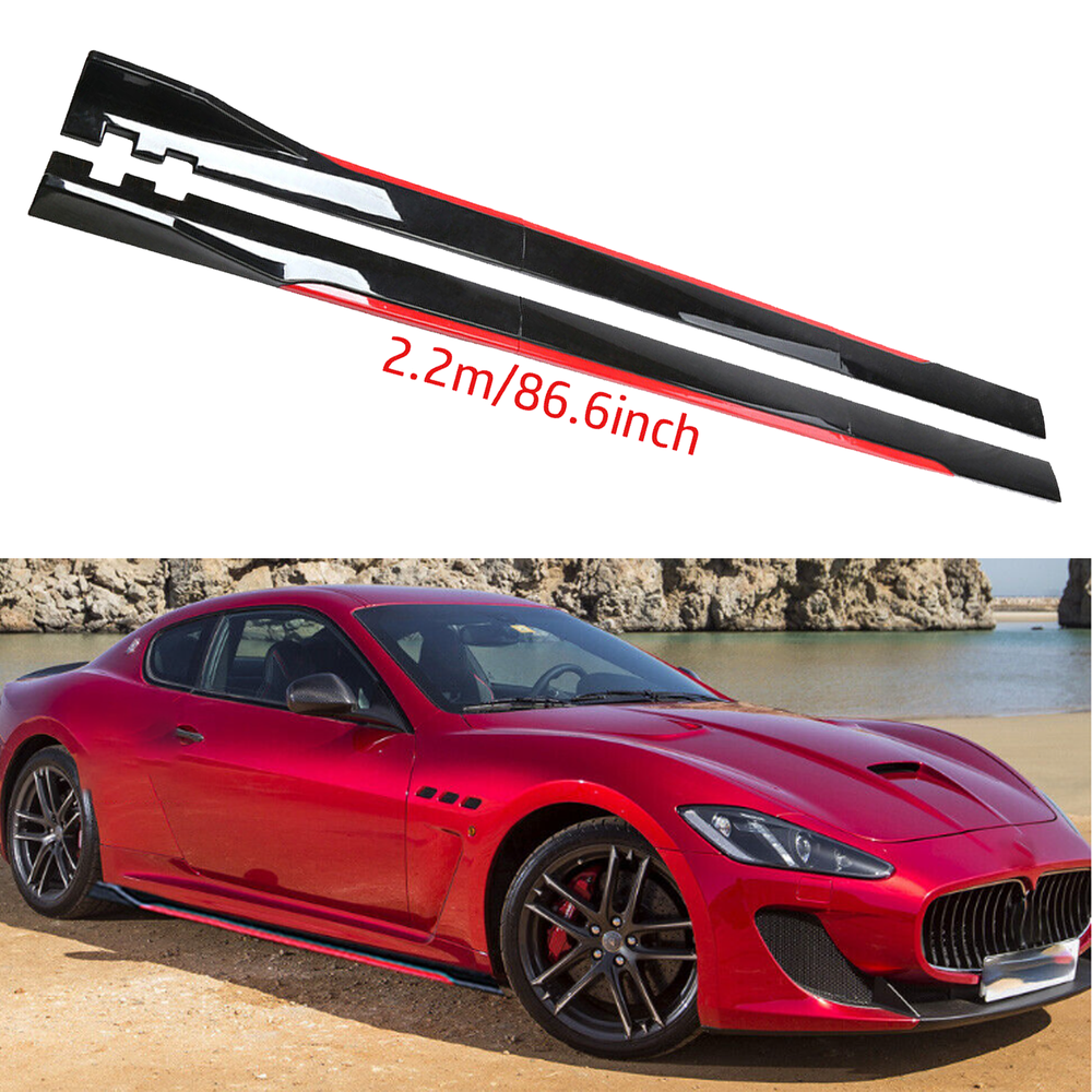 For Maserati GranTurismo Side Skirt Extension Body Kit Splitter Spoiler Glossy