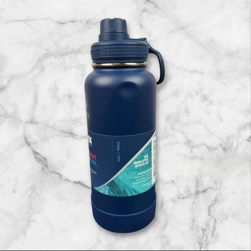 Takeya 32oz Water Bottle Midnight Blue | Insulated Spout | New w/ Dent