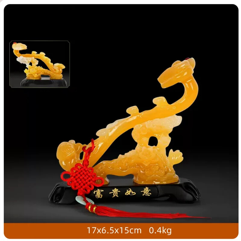 Creative Imitation Jade Ruyi Resin Crafts for Chinese Style Decor