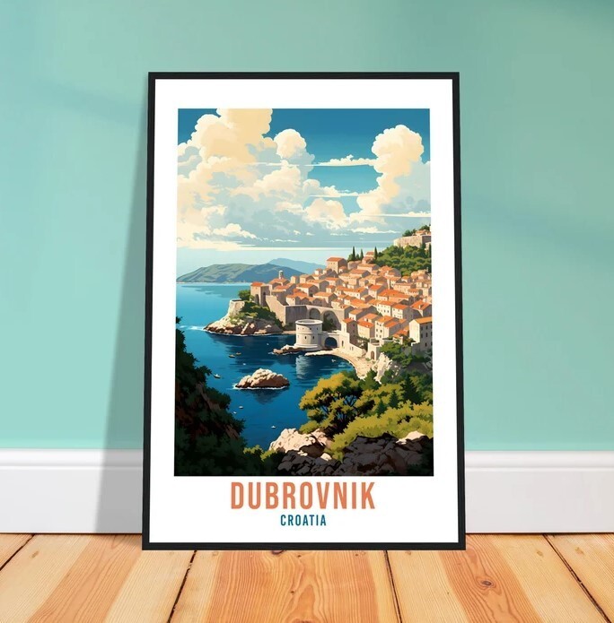 Dubrovnik Croatia Travel Wall Art Hanging for Home Decor
