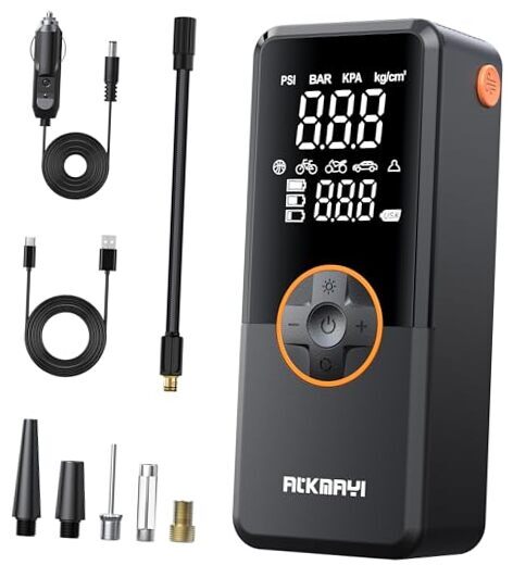 150PSI Portable Tire Inflator Air Compressor with Deflation Mode for Bikes & Cars