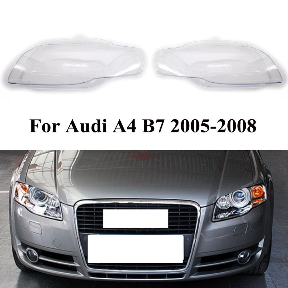Headlight Headlamp Lens Cover Clear For Audi A4 B7 05-08 8E0941003, 8E0941004