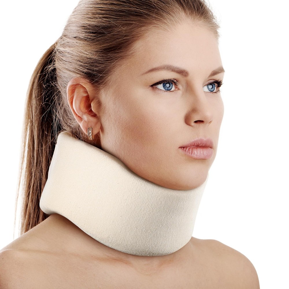 Soft Foam Neck Brace Universal Cervical Collar, Adjustable Large, White