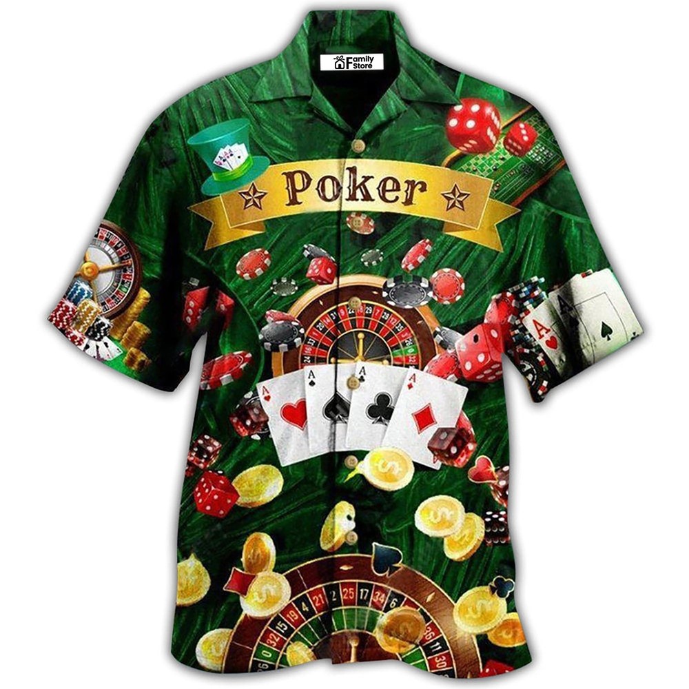Poker Gambling Born To Play Poker Forced To Work Hawaiian Shirt