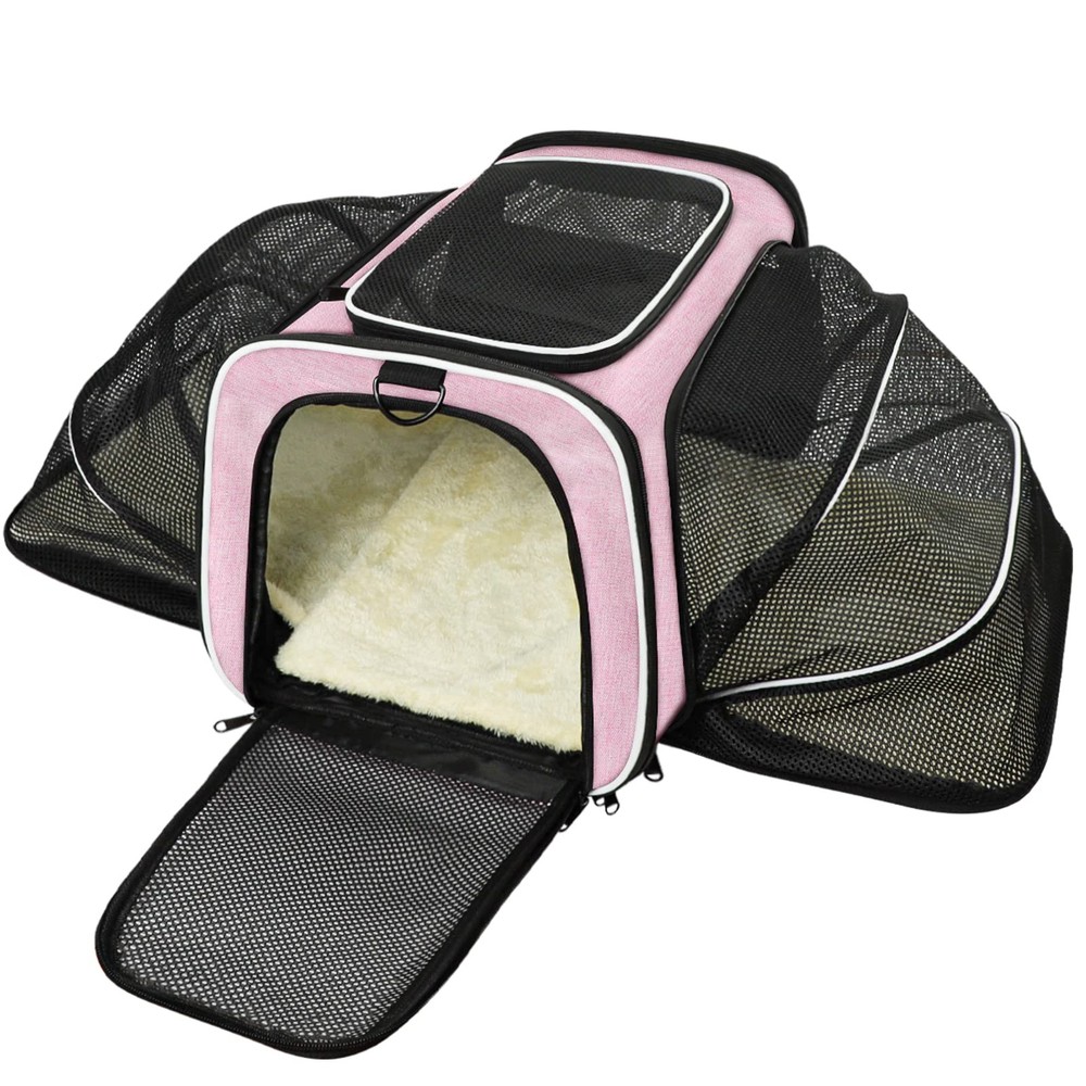 Cat Carrier Airline Approved Pet Carrier, Expandable Foldable Soft-Sided Dog ...