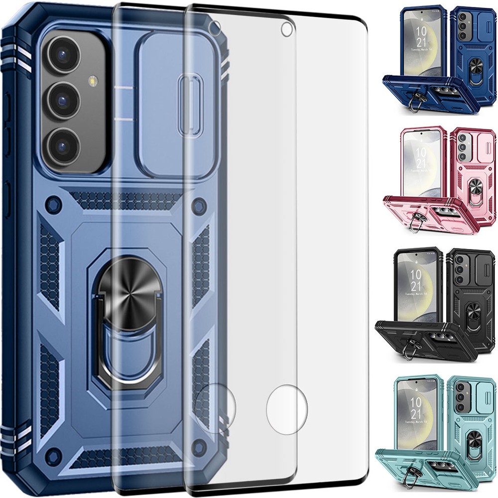 Tempered Glass Camera Lens Slide Cover for Samsung Galaxy S24+/S24 Ultra/FE - Durable Protection