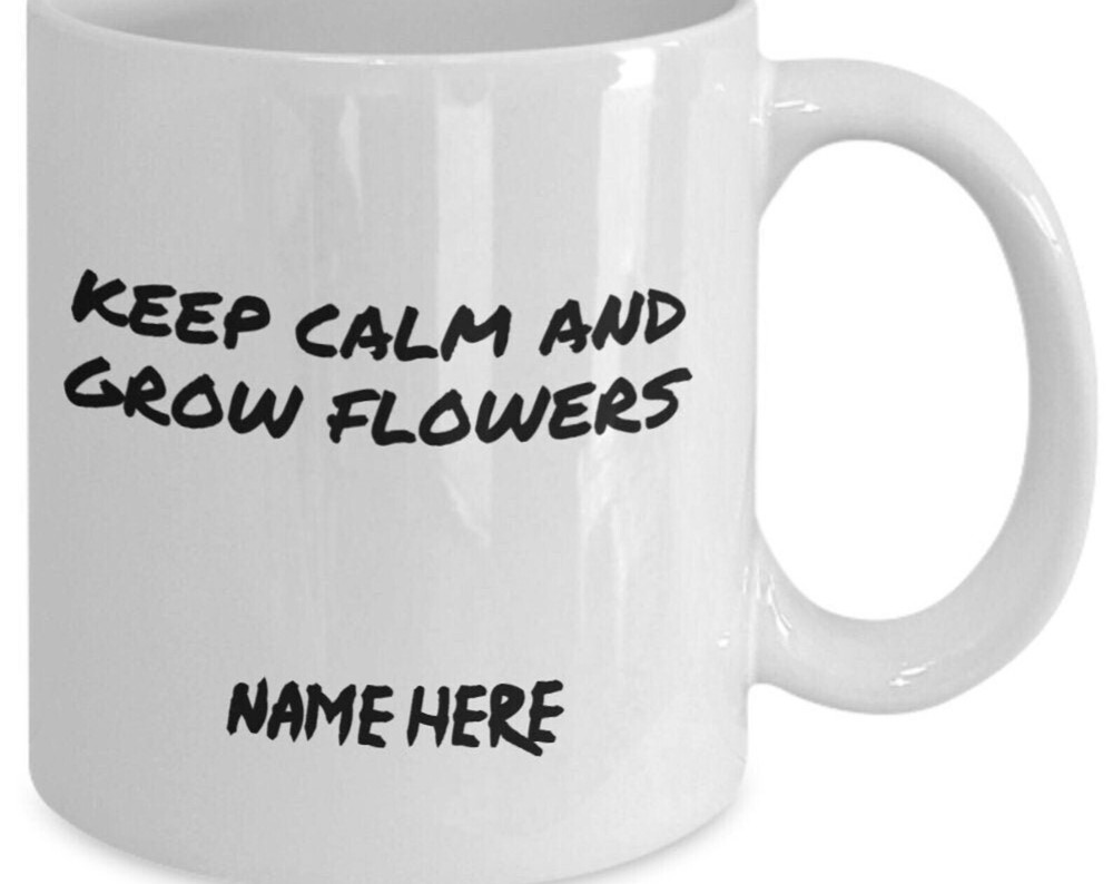 Personalized Flower Mug Flower Gift Flower Coffee Mug Gift For Her Gardener Gift