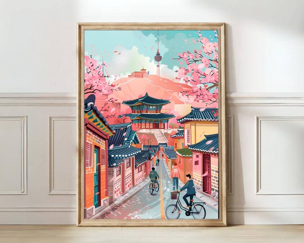 Seoul Print Seoul Illustration Travel Poster South Korea Print New Yorker