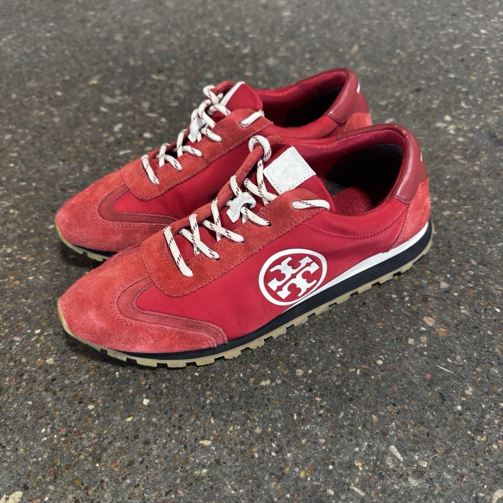 Tory Burch Shoes Annie Red Nylon Running Sneakers Womens Size 8 M