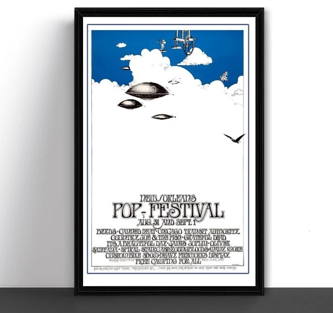 New Orleans Pop Festival Concert Tour Poster Art Print 1969