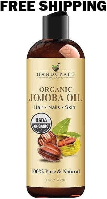 Handcraft USDA Organic Jojoba Oil 8 fl. oz – 100% Pure & Natural for Skin, Face,