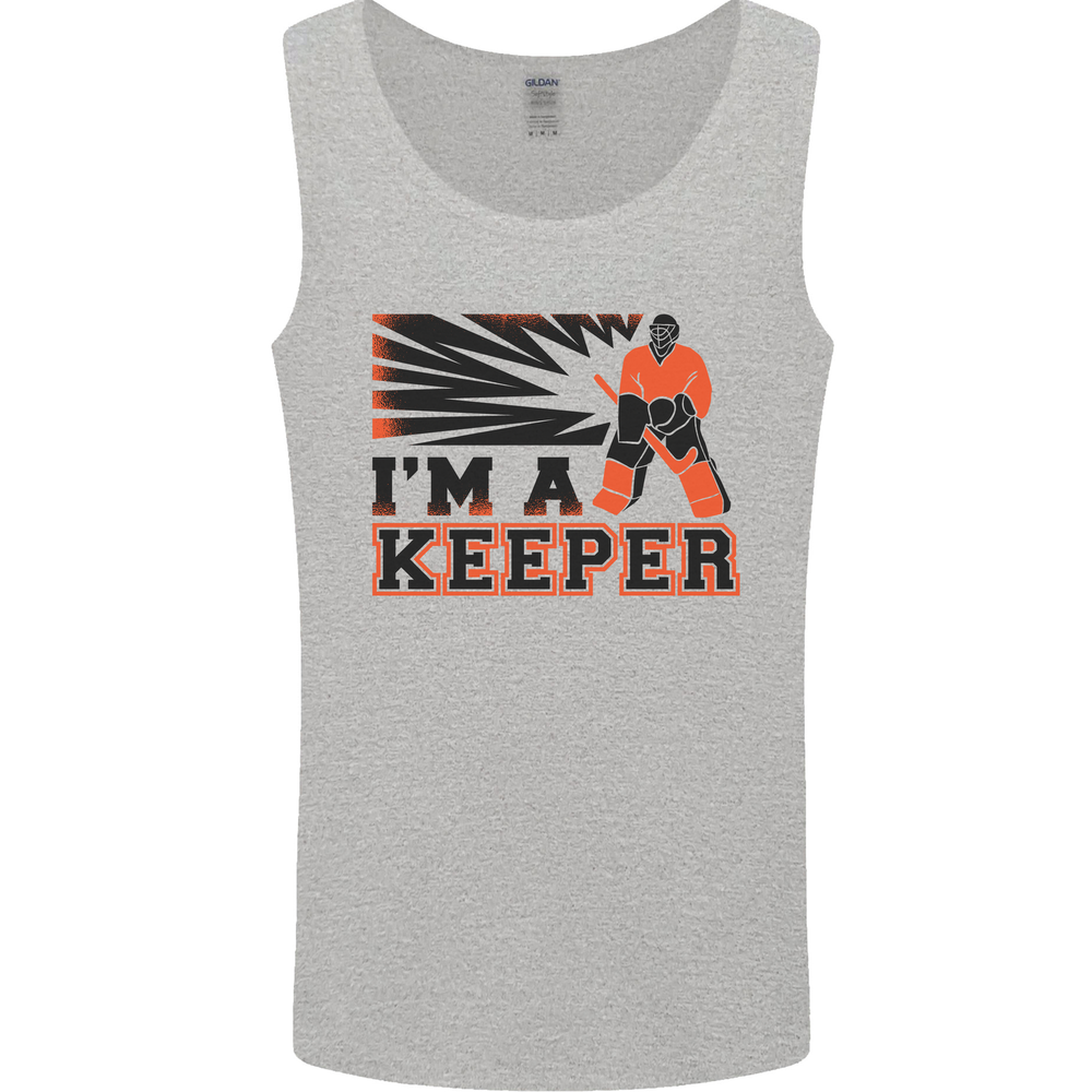 Hockey Im a Keeper Funny Ice Street Mens Vest Tank Top