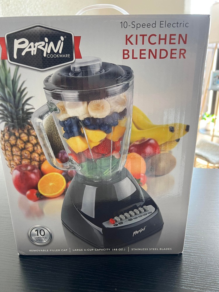 Parini 10-Speed Blender 48oz 6-Cup Capacity for Smoothies & More - New