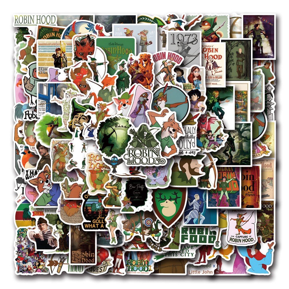 110Pcs Robin Hood Stickers for Phone Case water bottles laptop Waterproof