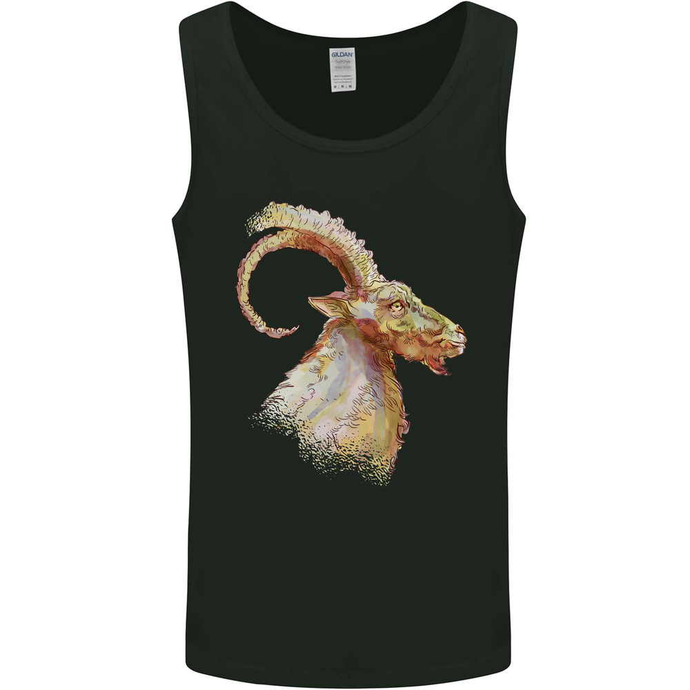 A Watercolour Goat Farming Mens Vest Tank Top