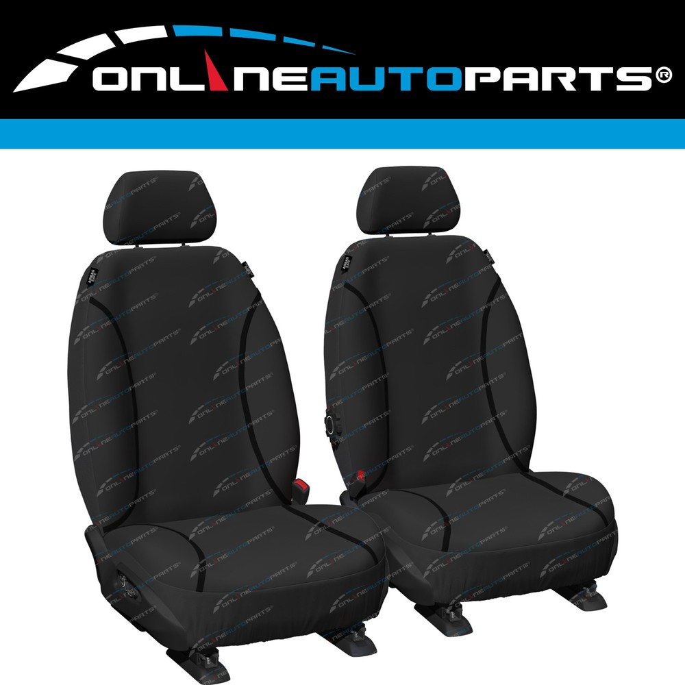 Front Heavy Duty Black Canvas Car Seat Covers for Hilux KUN16 KUN26 2005~2015