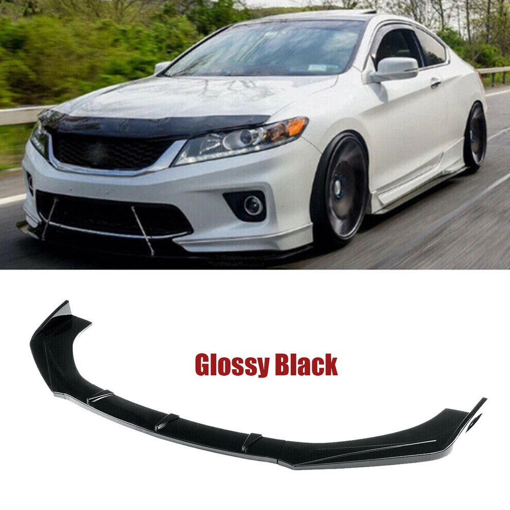 For Honda Accord Coupe Sedan Front Bumper Lip Body Spoiler Splitter Glossy Black