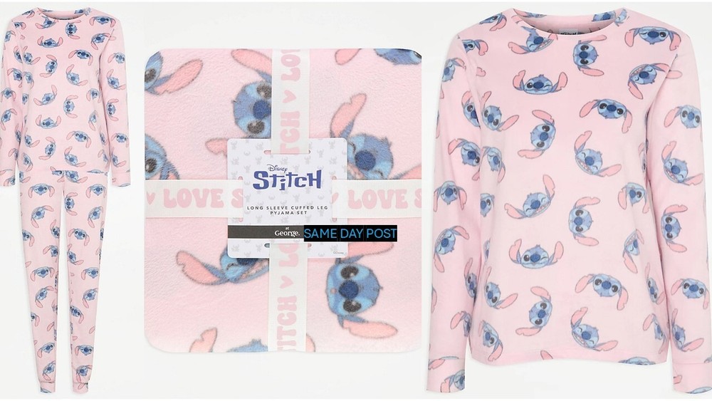 Disney Lilo & Stitch Fleece Pyjamas PJs Set NEW Angel Cosy Blue SAME D POST GIFT
