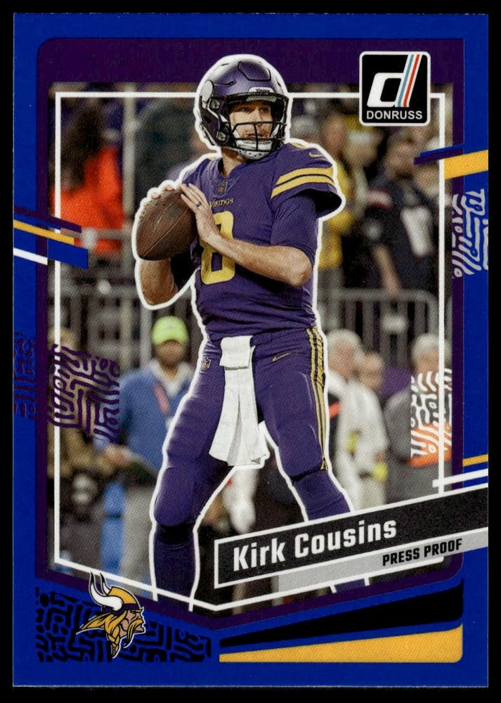 2023 Donruss Kirk Cousins Press Proof Blue Card #197