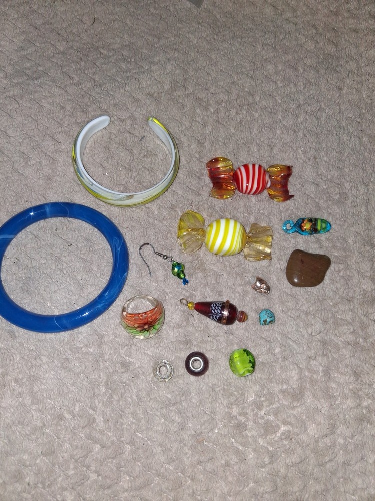 Vintage Murano Venetian Art Glass Bead Jewelry Bracelet Candy