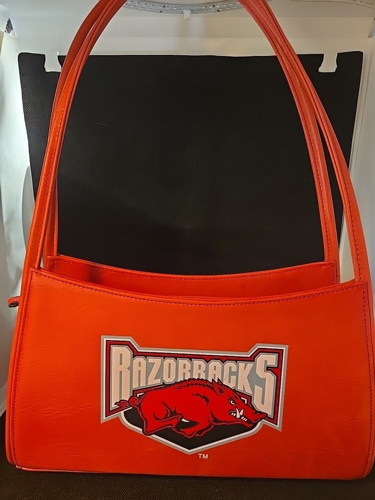 Arkansas Razorbacks Graphic Logo Purse Handbag Red VG Condition College Football