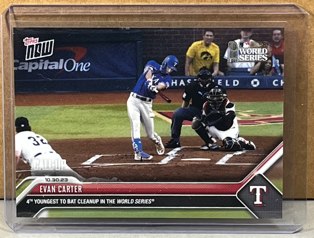 2023 TOPPS NOW NO1062 ЭВАН КАРТЕР РЕЙНДЖЕРС Call-Up World Series тираж 1253