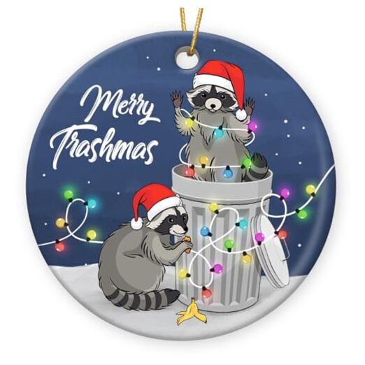 Cute Christmas Ornaments 2024 - Raccon Gifts for Animal Lovers, Funny Raccoon