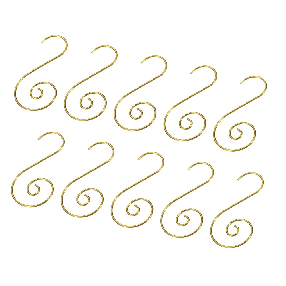 60Pcs Gold S-Shaped Metal Hooks for Ornaments 1.97x0.98 Inches