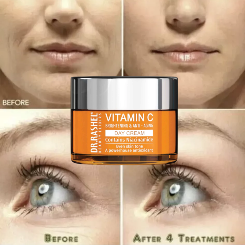 Vitamin C Face Cream with Hyaluronic Acid for Anti Aging, Collagen Moisturizer