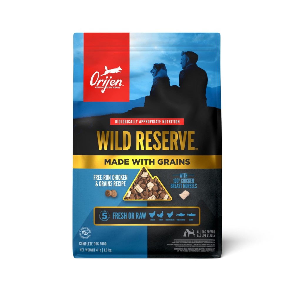 Wild Reserve Dry Dog Food Free-Run Chicken & Grains Recipe 4lb Bag