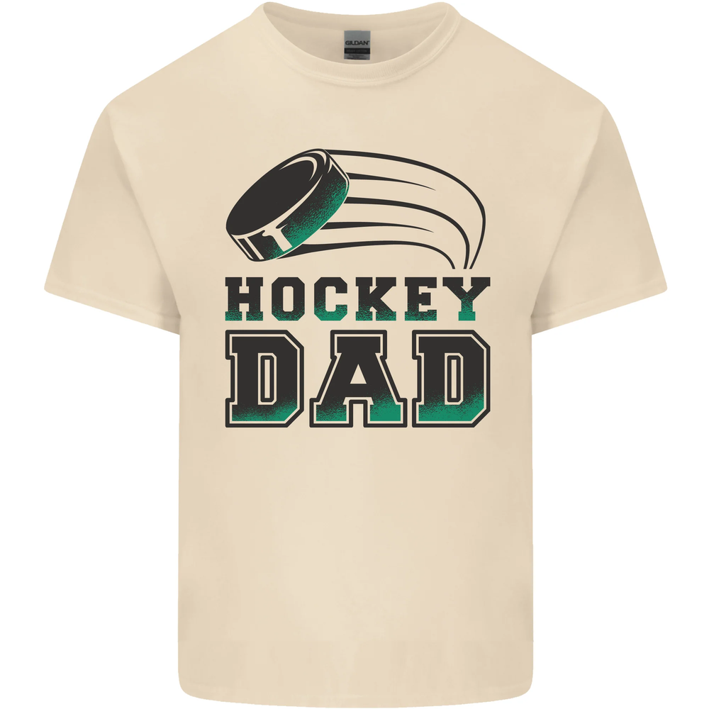 Ice Hockey Dad Fathers Day Mens Cotton T-Shirt Tee Top