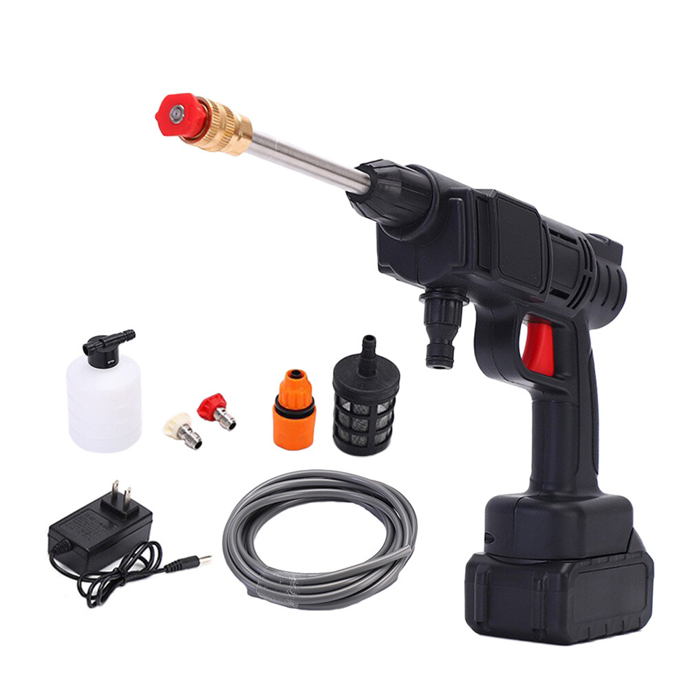 200W Cordless Portable Pressure Washer for Cars Rechargeable Water Gun  
