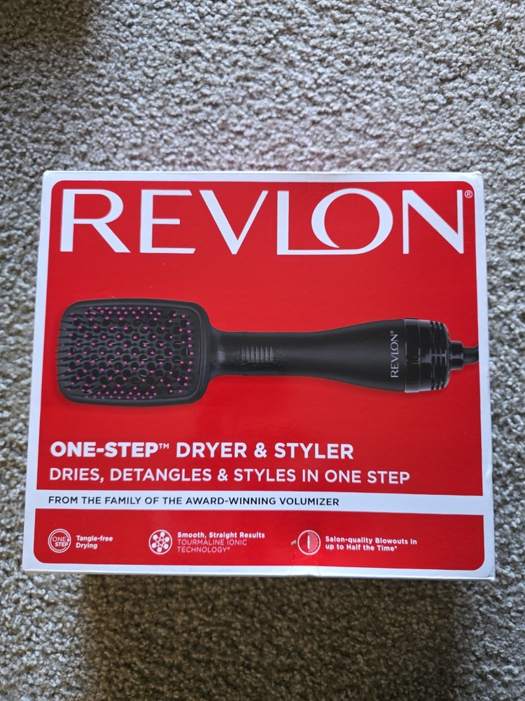 Revlon One-Step Brush Dryer & Styler Black Electric Tangle-free Tourmaline Ionic