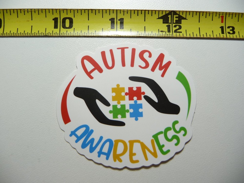 AUTISM SUPPORT DECAL STICKER HANDS AROUND PUZZLE PIECES AWARENESS