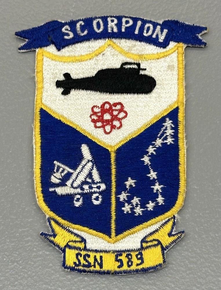 Original 60s US Navy USS Scorpion SSN 589 Submarine Embroidered Full Color Patch