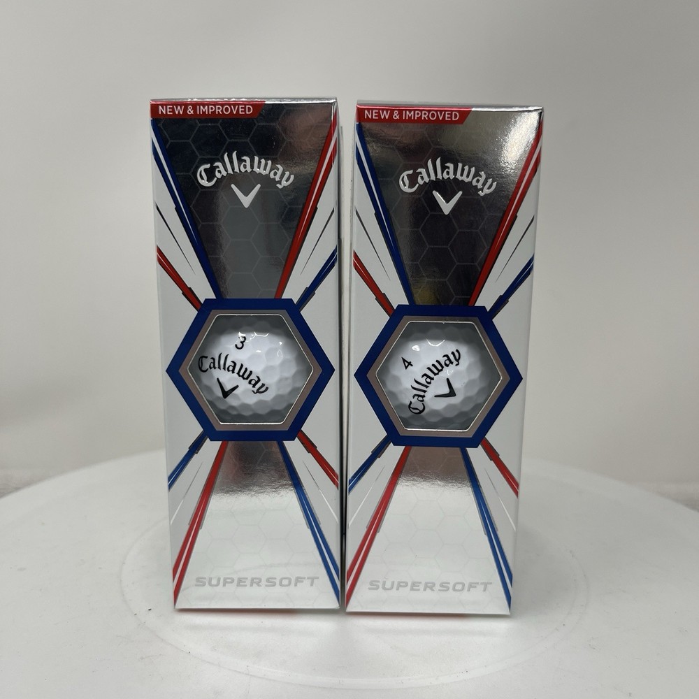 2 New Callaway Supersoft White Golf Balls - 6 Pack with Original Boxes