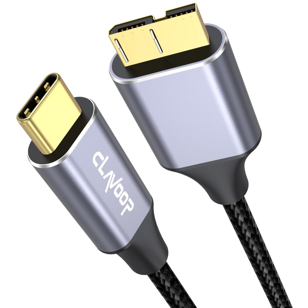 External Hard Drive Cable USB C 1.5FT, 10Gbps Micro B 3.0 to Type C Cord Wire