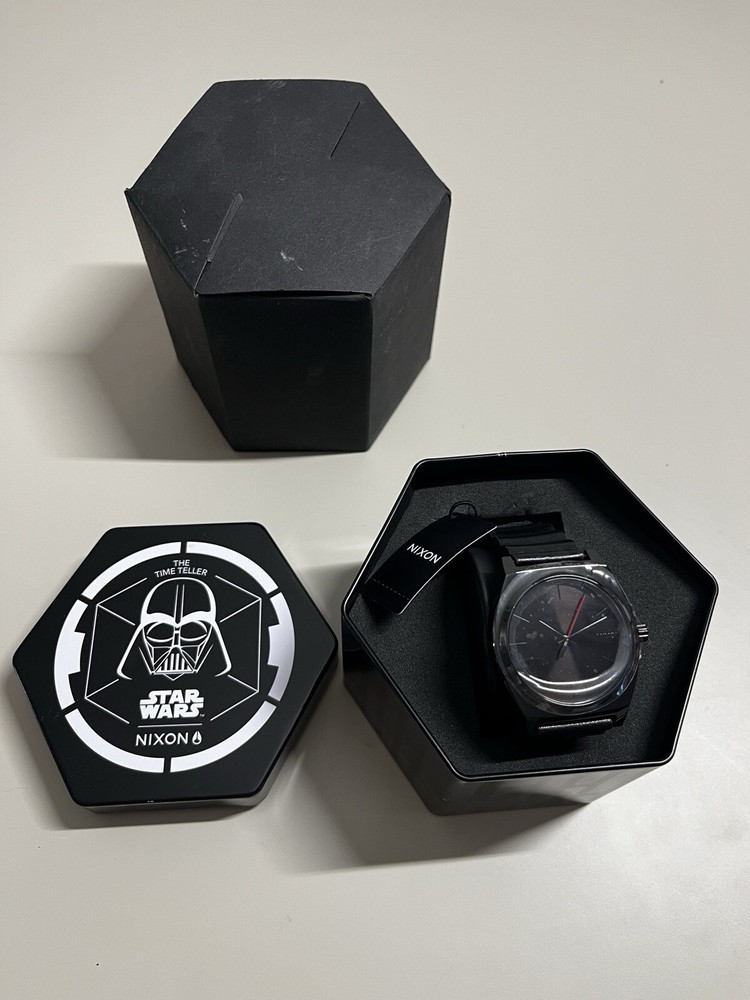 Nixon x Star Wars The Time Teller Vader Watch Black Leather Strap