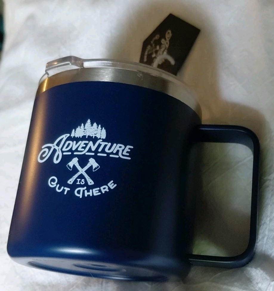 Adventure Is Out There  Insulated Coffee Mug With Spill Free Lid Stainless Steel