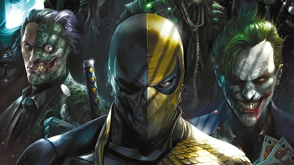 Deathstroke Joker Two Face Scarecrow Metal Art Print Poster 8in x 12in Lot Up