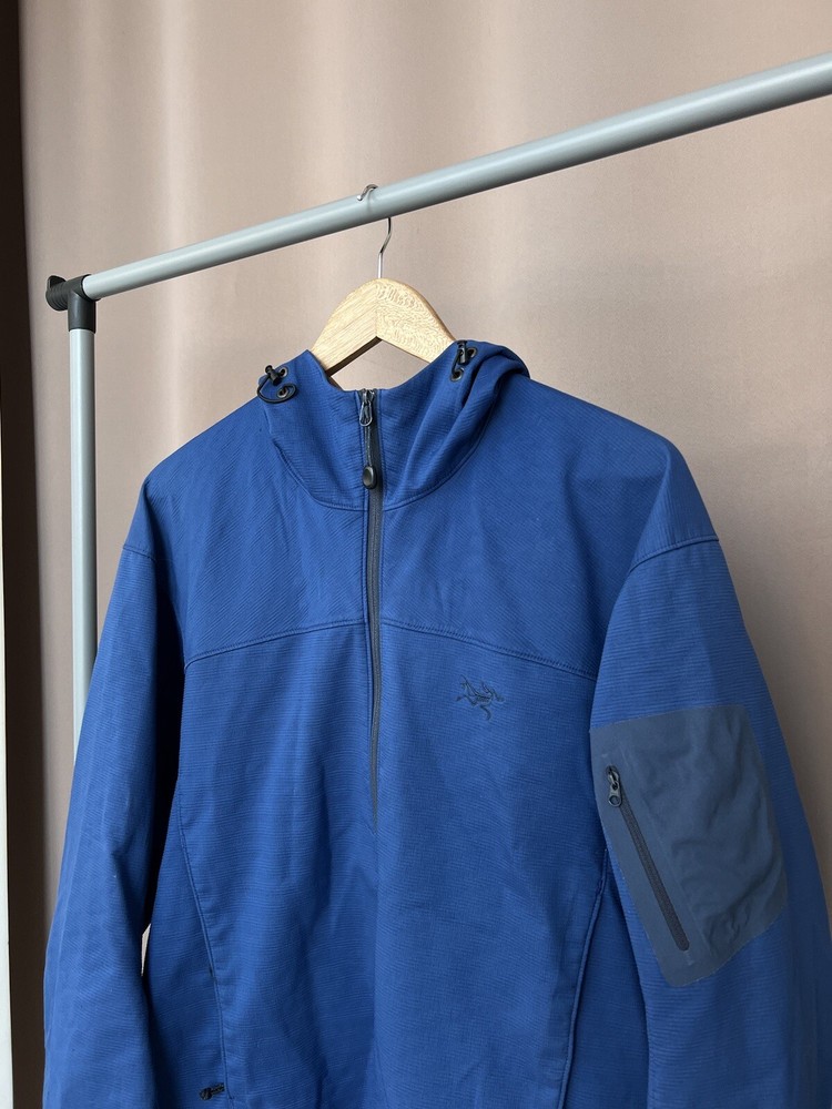 Arcteryx Men's Hoodie Jacket Size L Blue SoftShell Longsleeve Full Zip