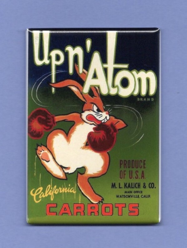 VEGETABLE CRATE LABEL *2X3 FRIDGE MAGNET* BEAN PEPPER CARROT VINTAGE COLLECTIBLE